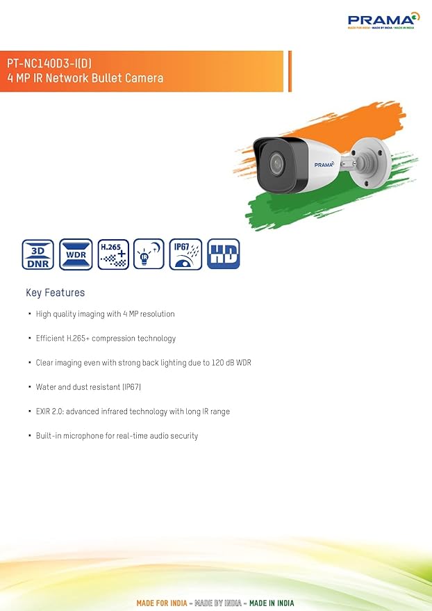 Prama 4MP IP Bullet Network