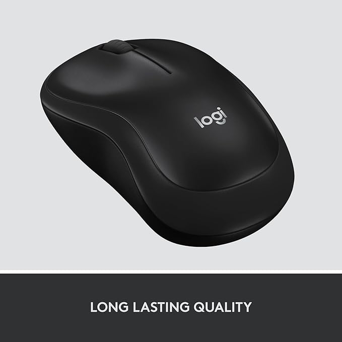 Logitech M220 Wireless Mouse, Silent Buttons, 2.4 GHz with USB Mini Receiver, 1000 DPI Optical Tracking, 18-Month Battery Life, Ambidextrous PC/Mac/Laptop - Charcoal Grey