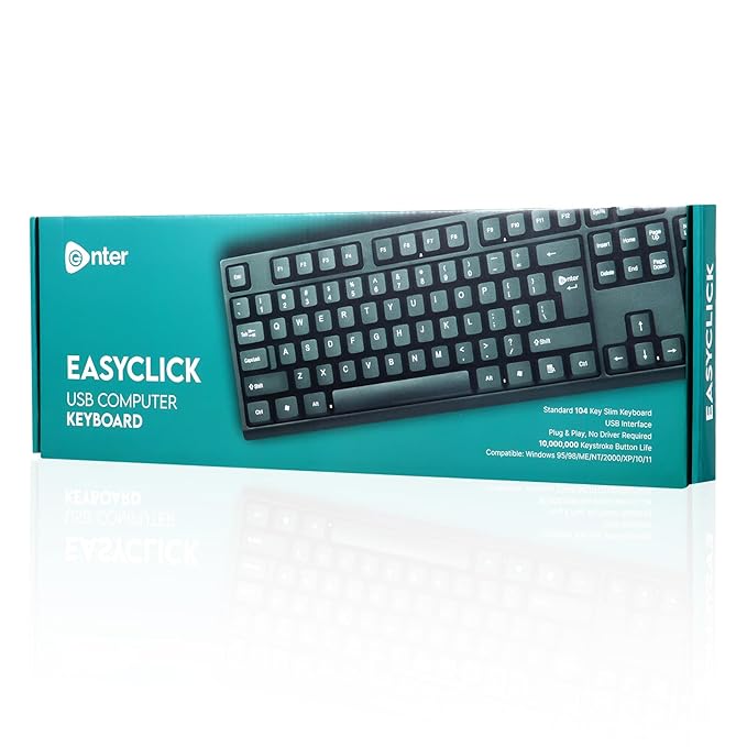 Enter Easyclick USB Wire Keyboard for Laptop and Desktop (Black)