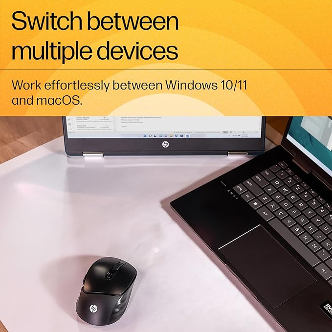 HP M120 /6 programm. buttons,1 AA battery gives upto 12 months life,upto 1600 DPI Wireless Ambidextrous Mechanical Mouse (2.4GHz Wireless, Black)