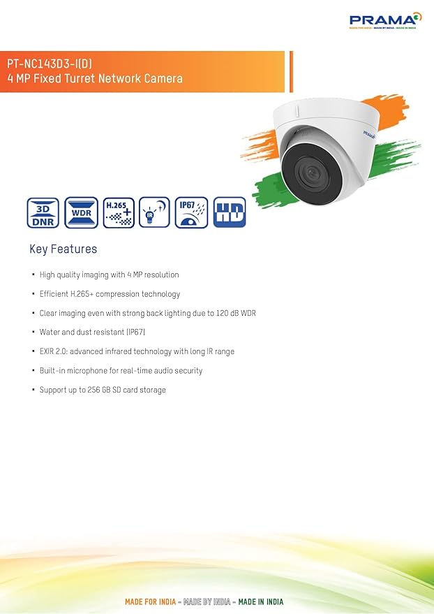 Prama 4MP IP Dome Network