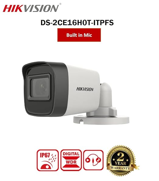 HIKVISION Pro 5MP HD Bullet CCTV with MIC (DS-2CE16H0T-ITPFS)