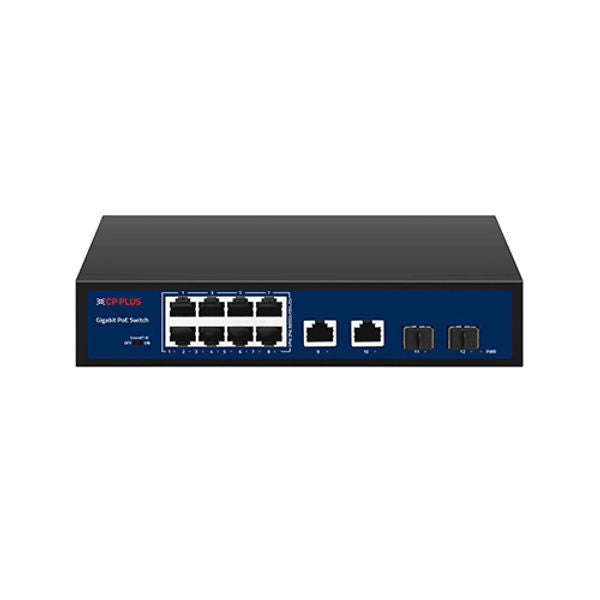 CP Plus 8 Port Giga PoE Switch with SFP Port (CP-DNW-GPU8G2F2-96)
